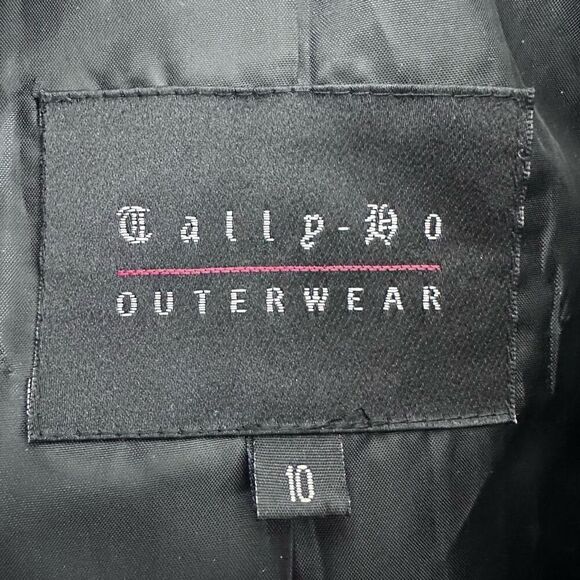 Tally Ho Outerwear Women's 10 Black And White Polka Dot Trench Coat 100% Cotton - Picture 6 of 11